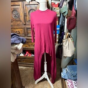 High-Low maxi tee maroon